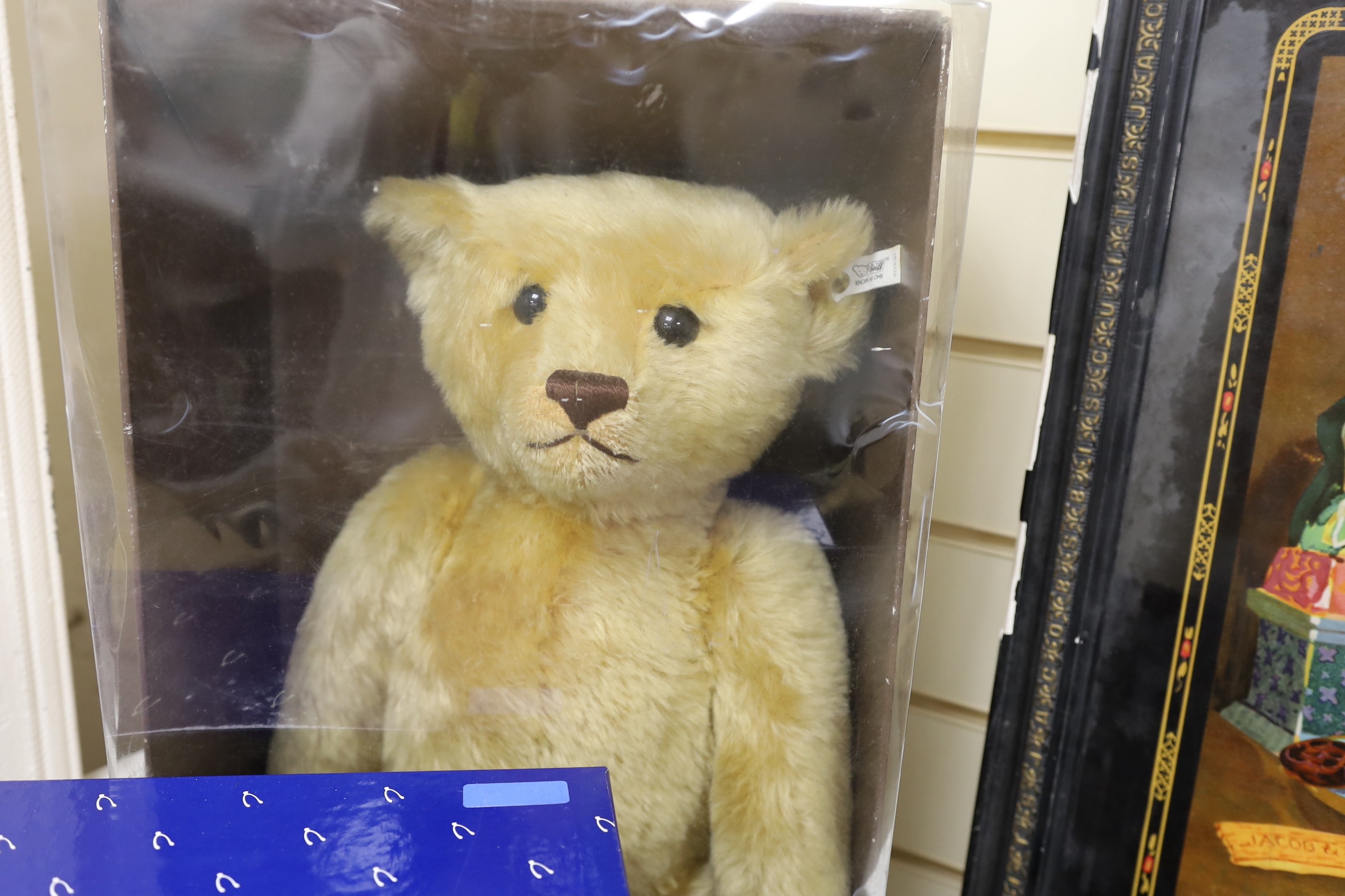 A Steiff 1907 replica teddy bear (boxed) and a Merrythought Diamond Jubilee teddy bear (boxed)